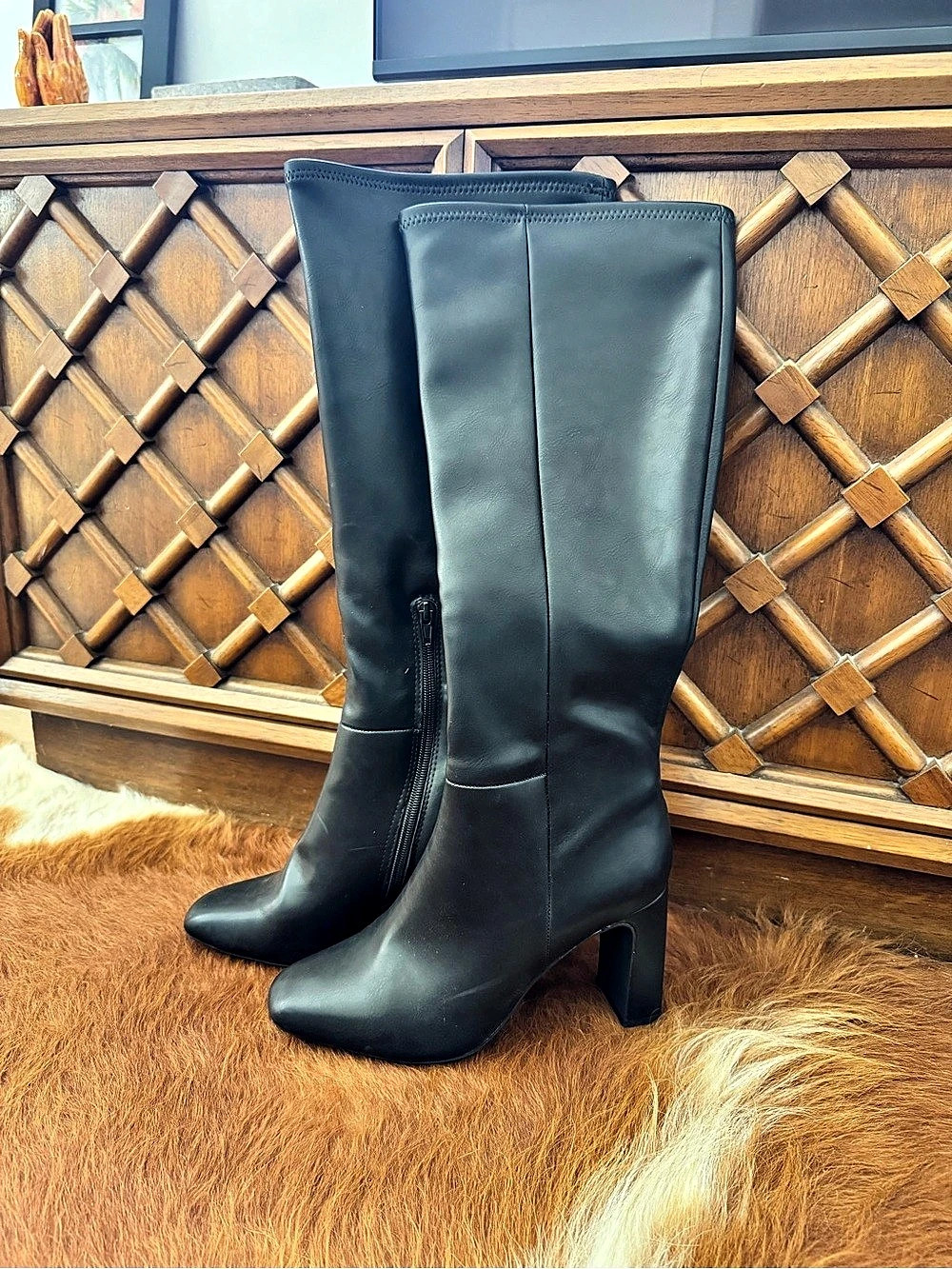 Madden Girl Black Heeled Knee-High Boots